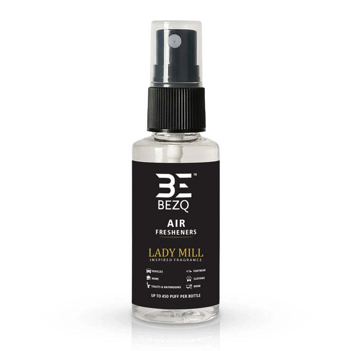Lady Mill inspired fragrance air freshener spray bottle for cars, home, and more